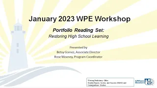 January 2023 WPE Workshop