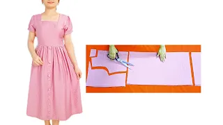 ✅️How to cut a skirt | Simple and beautiful square neck dress design