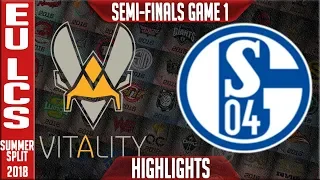 VIT vs S04 Highlights Game 1 | EU LCS Playoffs Semi-finals Summer 2018 | Vitality vs FC Schalke 04