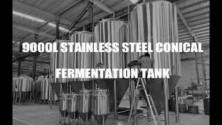 9000L stainless steel conical fermentation tank for sale. Best 3000L, 6000L, 300L fermenter.