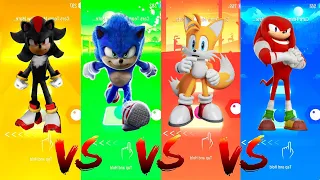 Shadow vs Sonic vs Tails vs Knuckles | Tiles Hop Edm Rush