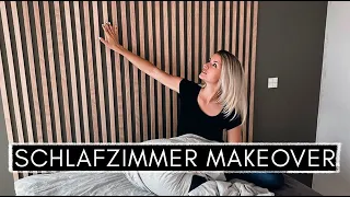 Low Budget DIY Lattenwand / Slatwall selber machen & IKEA Bett Hack - Schlafzimmer MAKEOVER