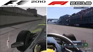 F1 Game Comparison (2010 - 2018 | Circuit Gilles-Villeneuve | Canadian GP Hotlaps)