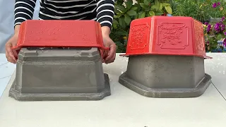 Simple And Creative -  Creating Cement  Plant Pots From Plastic Mold