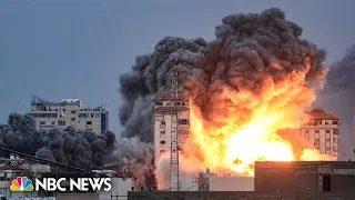 Residential building in Gaza City flattened by Israeli airstrike