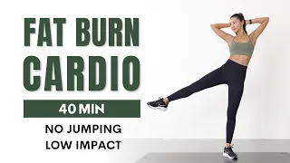 40 MIN FAT BURNING CARDIO WORKOUT - Low Impact, Knee Friendly, No Jumping