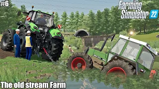 RESCUE tractor falling into a ditch, sunflower harvesting │The Old Stream Farm│FS 22│ Timelapse 6