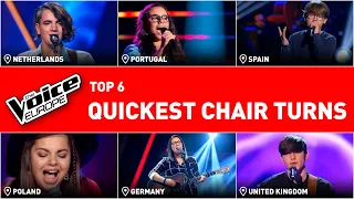 The QUICKEST CHAIR TURNS in The Voice Kids! 🚨👋  | TOP 6