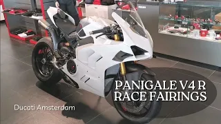 Ducati Panigale V4 R with full race fairings and Akrapovic exhaust