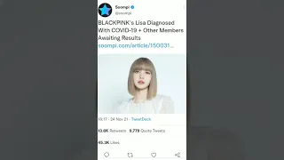 Lisa from blackpink test COVID positive 😥