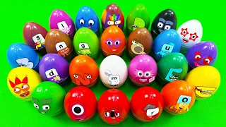 Looking Numberblocks, Alphablocks, Alphabet Lore SLIME in Dinosaur Eggs, Shapes… Mix Coloring - ASMR