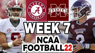 Alabama at Mississippi State - 2021 Week 7 Simulation (NCAA Football 22)