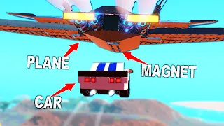 MOVIE STUNT RECREATION: Catching a Car MID-AIR with a MAGNET PLANE
