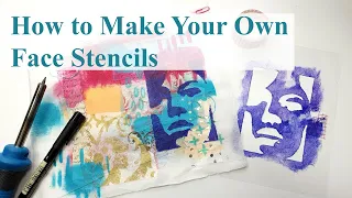 How to Make a Stencil of a Face [by hand]                           #artjournaling #stencilart