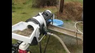 Testing my 2014 Homemade 12" Portable Gold Mining Trommel Wash Plant