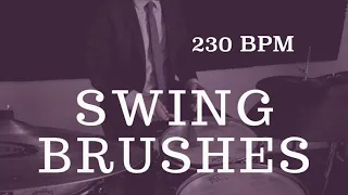 Jazz Drum Brushes Play Along - Fast Swing - 230 BPM