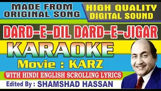 Dard E Dil Dard E Jigar Karaoke - Karz - Rishi Kapoor - Mohammad Rafi With Lyrics By Shamshad Hassan