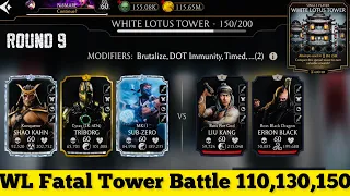 White Lotus Tower Boss Battle 110 , 130 & 150 Fight + Rewards MK Mobile 2023