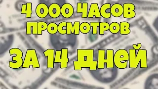 Как накрутить 4000 часов просмотров за 14 дней