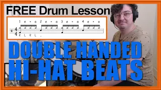 ★ Double Handed Hi-Hats ★ FREE Beginner Video Drum Lesson | How To Play DRUM BEAT