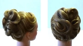 Вечерняя прическа. Свадебная прическа. Прическа на праздник. Evening prom holiday updo