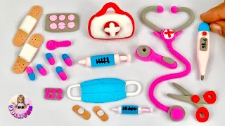 DIY How to Make Polymer Clay Miniature Doctor Set | DIY Easy Polymer Clay tutorial Mini Medical Kit
