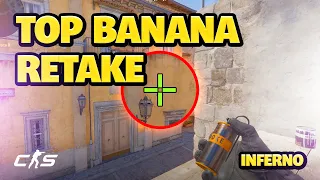 Inferno CS2 - Retake Top Banana Util From Site (EASY)