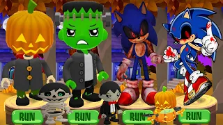 Tag with Ryan Halloween Update vs Sonic Dash - Spooky Metal Sonic Sonic Exe All Characters Unlocked