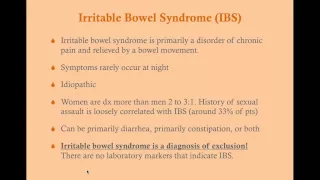 Irritable Bowel Syndrome - CRASH! Medical Review Series
