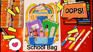 Как нарисовать Школьный Рюкзак /1 Сентября/ Урок Рисования /How to draw a School Bag /Drawing Lesson