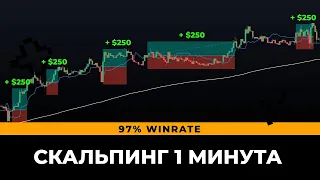 БЕЗУМНАЯ 1-минутная торговая стратегия скальпинга (97% WINRATE) 🤑🤑🤑