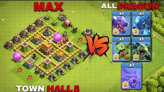 Town Hall 5 vs all Dragon's#clashofclans