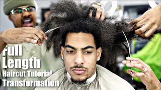 *FULL LENGTH* TRANSFORMATION HAIRCUT TUTORIAL: HIGH TAPER CURLY SPONGE   4K