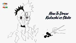 Easy to draw kakashi vs obito Anime Sketch tutorial  Live Draw