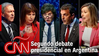 Resumen del 2º debate presidencial en Argentina entre Massa, Milei, Bullrich, Schiaretti y Bregman