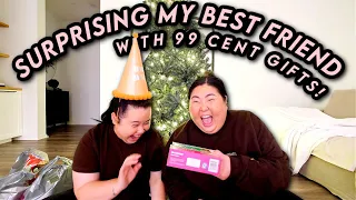 99 CENT Gift SWAP Challenge *HILARIOUS!!!* (Vlogmas) + SURPRISING my BEST FRIEND!!!