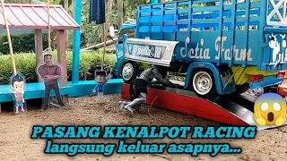 Truk Dudung dan truk setia fram pasang kenalpot RACING || versi miniatur truk ||