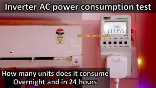 How many units of Kwh does Inverter AC consume overnight and in 24 hours how do Inverter AC's work