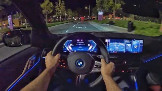 2022 BMW i4 M50 POV Night Drive (3D Audio)(ASMR)