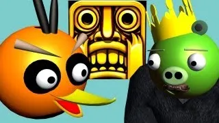 TEMPLE RUN starring ANGRY BIRDS ♫ 3D animated  game mashup ☺ FunVideoTV - Style ;-))