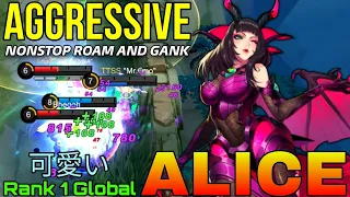 Aggressive Alice NonStop Ganking - Top 1 Global Alice by 可愛い - Mobile Legends