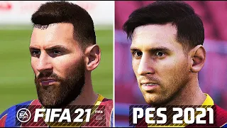 FIFA 21 vs PES 2021 - FC Barcelona Player Faces Comparison