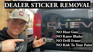 Dealer Sticker Removal - NO Heat Gun or Razor Blades