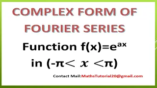 Find Complex Form of Fourier Series Concepts & Examples-Fourier Series