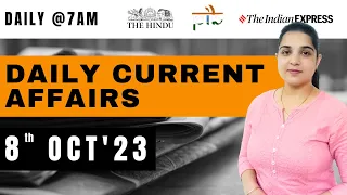 8 October Current Affairs 2023 | Daily Current Affairs | Parcham Classes Current Affairs Today