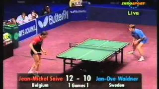 1994 Championnat d'Europe Birmingham Finale Simple Jean Michel Saive - Jan Ove Waldner 3