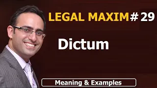 LATIN MAXIM -29 | Dictum | LEGAL MAXIM-29 | Meaning & Examples | UPSC | JUDICIARY, LAW