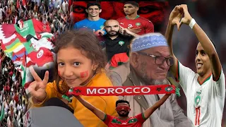 مؤثر😢 دموع و صراخ للجمهور المغربي و ردة فعل الشعوب العربية لحضة فوز المغرب على بلجيكا في كاس العالم