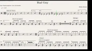 Bad Guy - Billie Eilish - Drum Sheet Demo