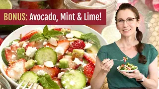 BEST Feta Strawberry Cucumber Salad with Balsamic Mint Recipe